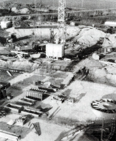 Historische Aufnahme vom Bau der Verbandskläranlage